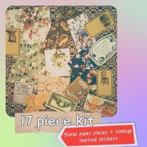 Junk Journaling Kit -- 17 pieces + bonus ephemera!